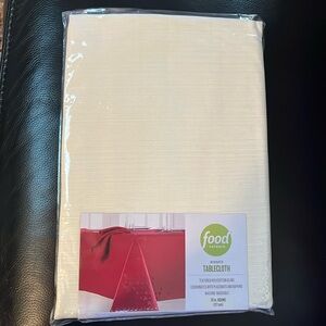 Food Network Cream Ribbed Tablecloth 70 inch round